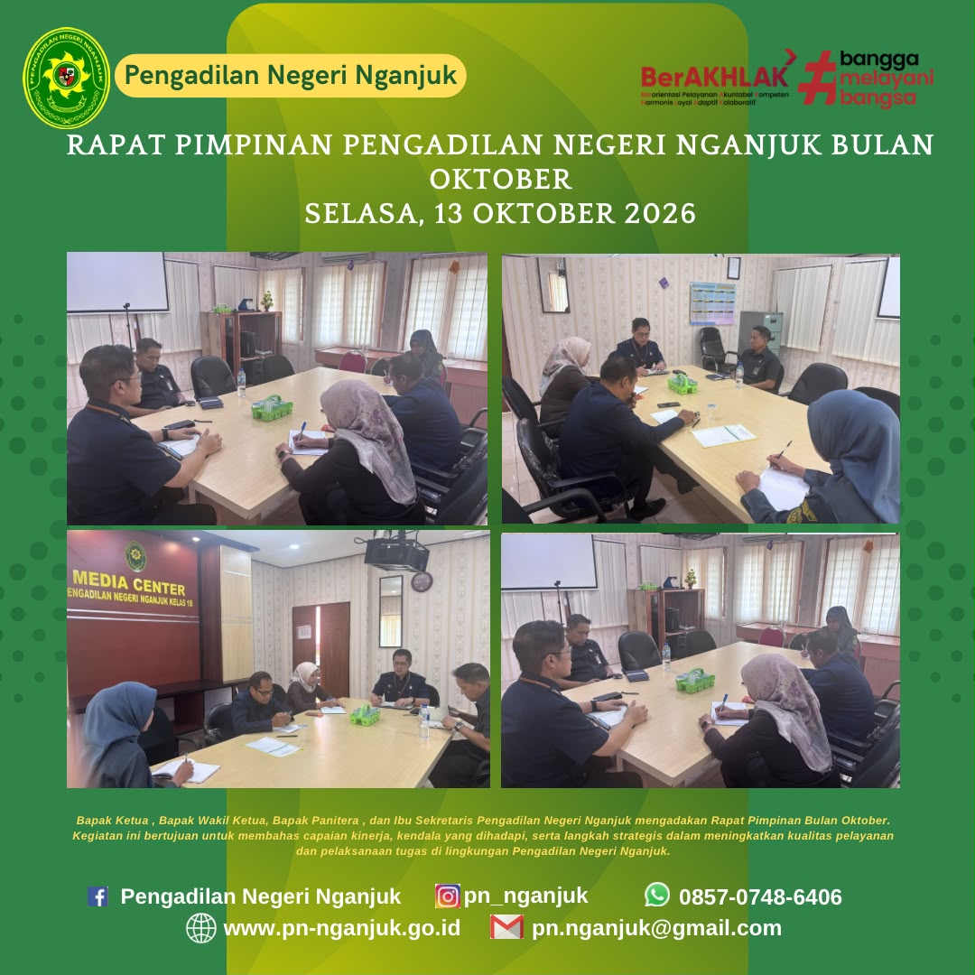 Pengadilan Negeri Nganjuk Laksanakan Rapat Pimpinan Bulan Oktober 2026